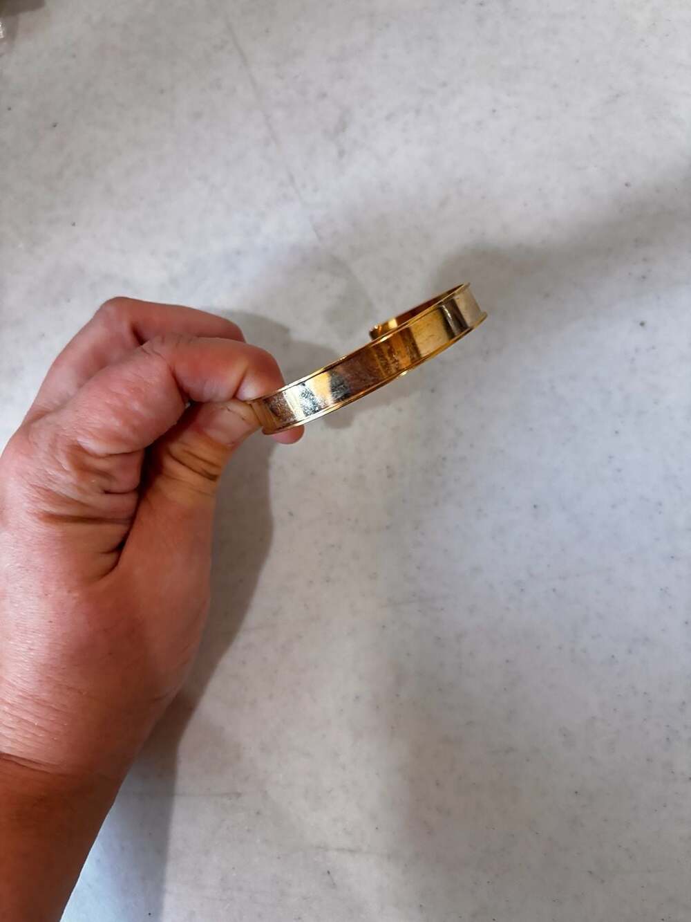 Gold Tone Metal Cuff Bracelet Open Bangle